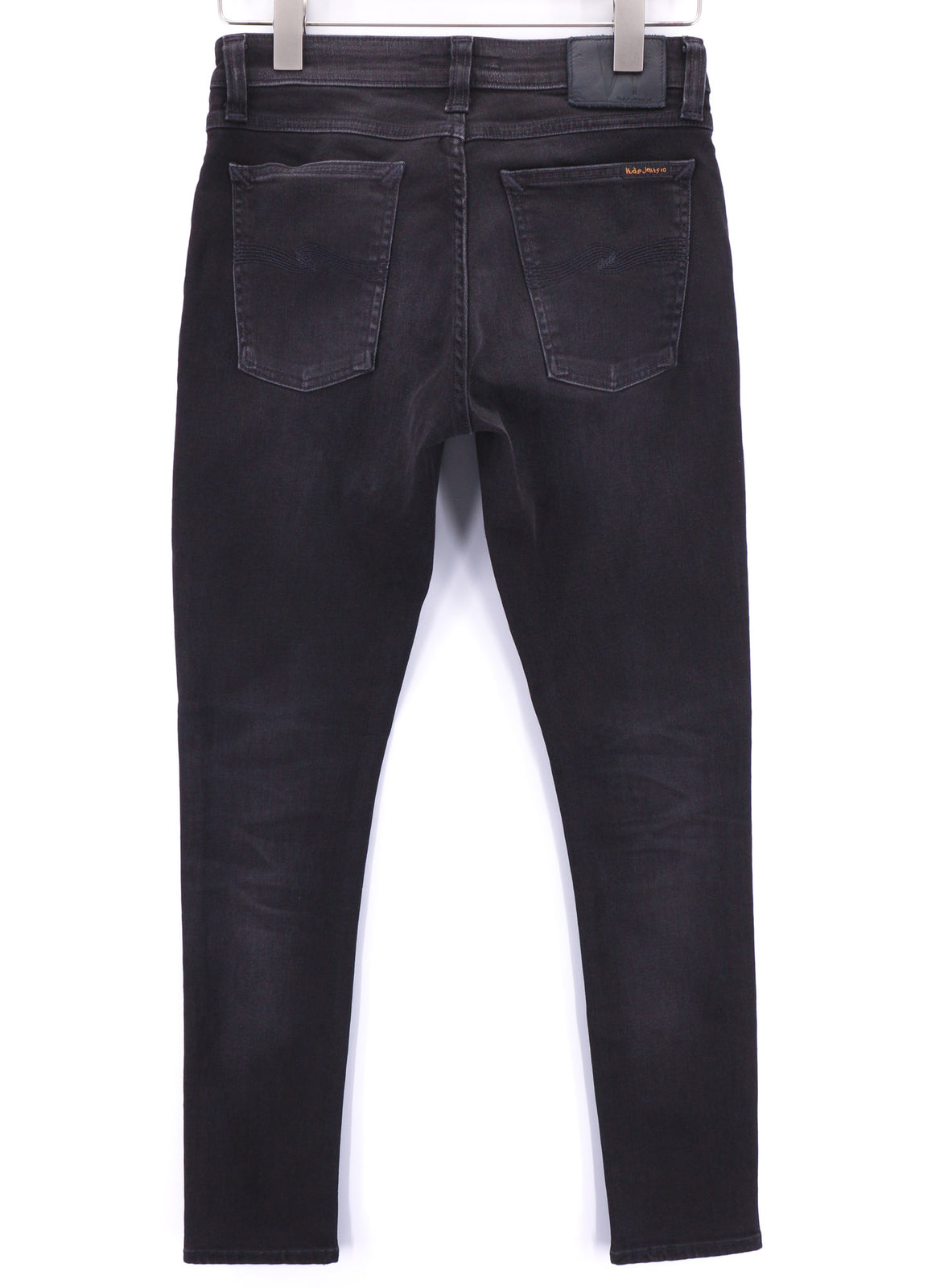 NUDIE JEANS Skinny Lin Men Jeans W29/L32 Black Habit Washed Dark Denim Logo