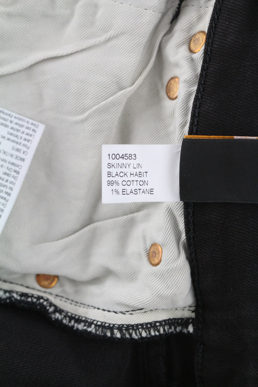 NUDIE JEANS Skinny Lin Men Jeans W29/L32 Black Habit Washed Dark Denim Logo