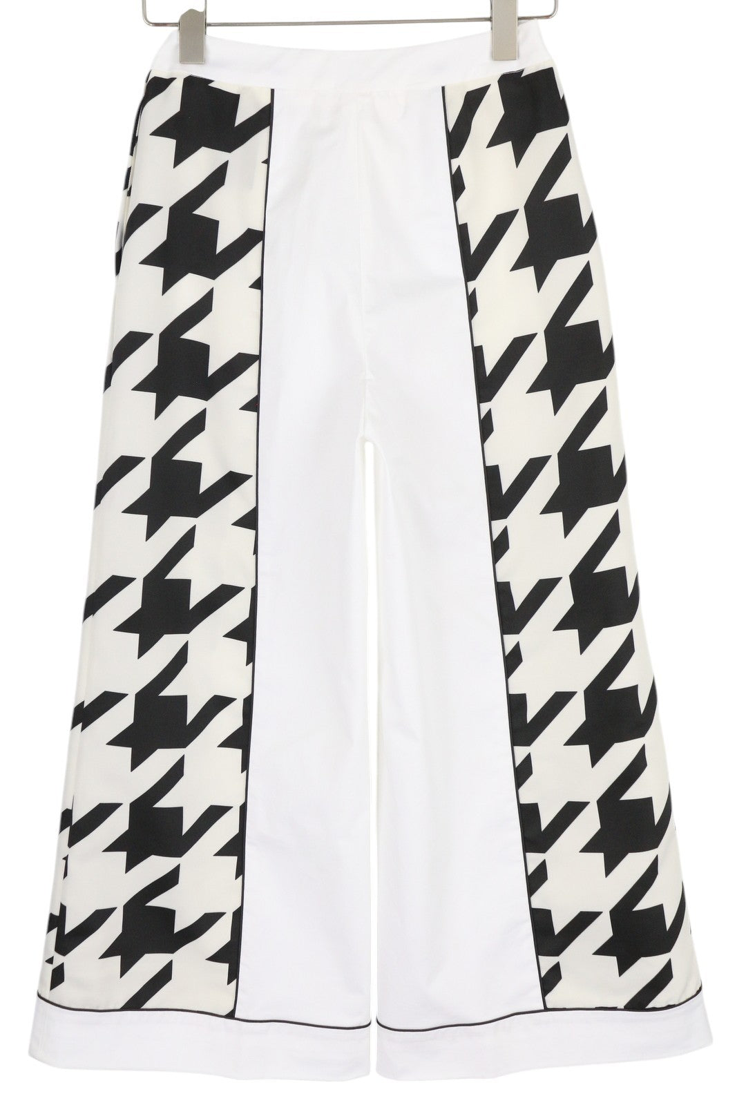 PT TORINO Mia Women Trousers 40 W25 White Flared Leg Patterned Ankle Length