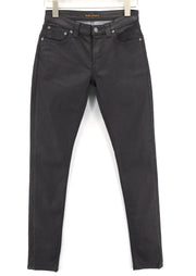 NUDIE JEANS Skinny Lin Men Jeans W29/L34 Black In Black Organic Cotton Coated
