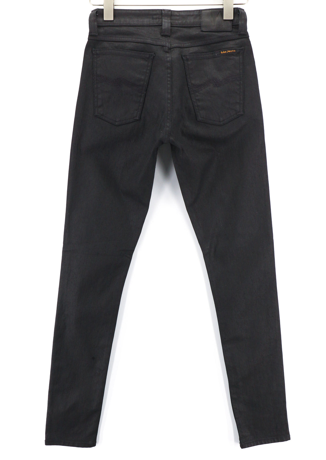 NUDIE JEANS Skinny Lin Men Jeans W29/L34 Black In Black Organic Cotton Coated