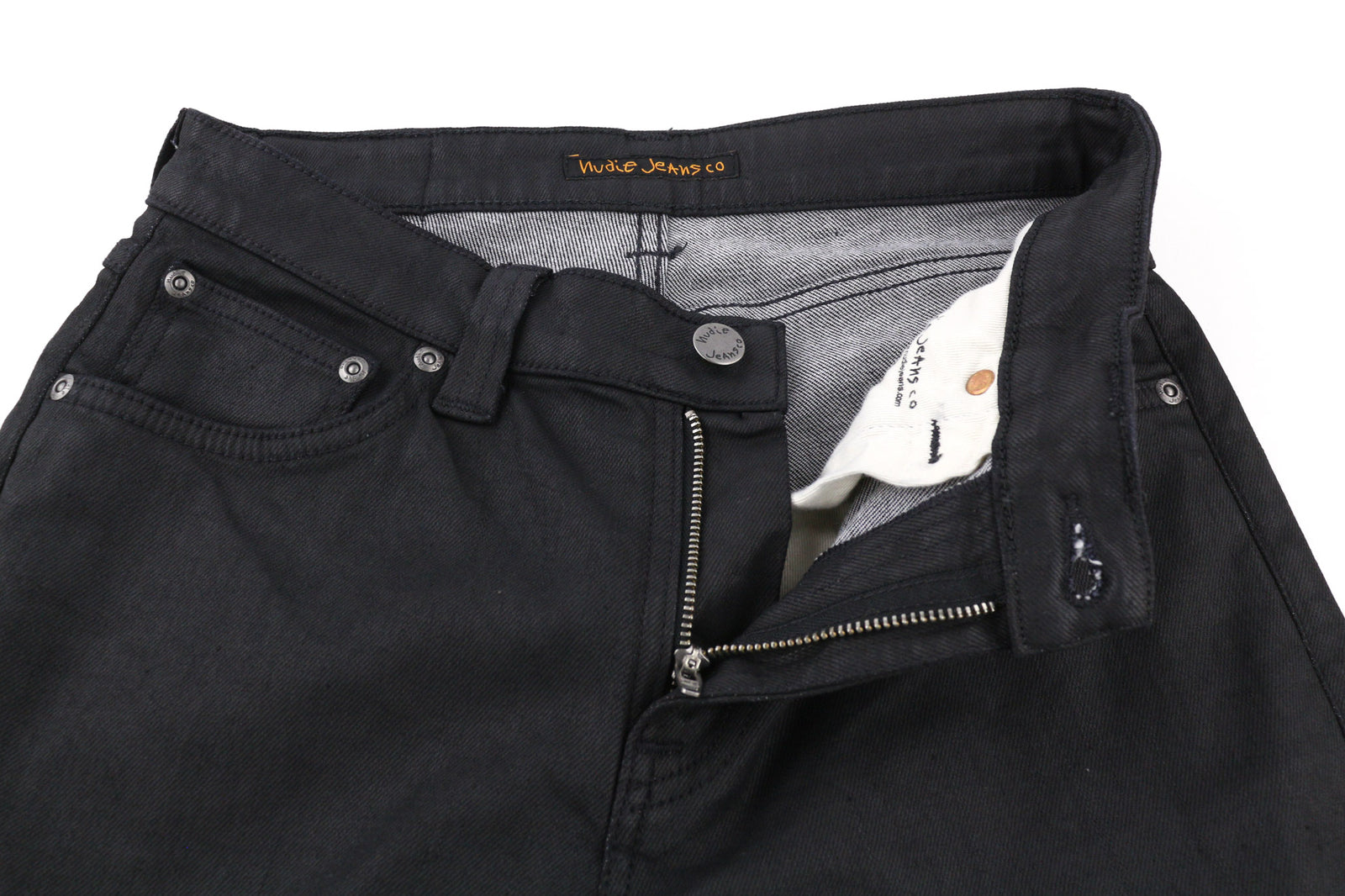 NUDIE JEANS Skinny Lin Men Jeans W29/L34 Black In Black Organic Cotton Coated