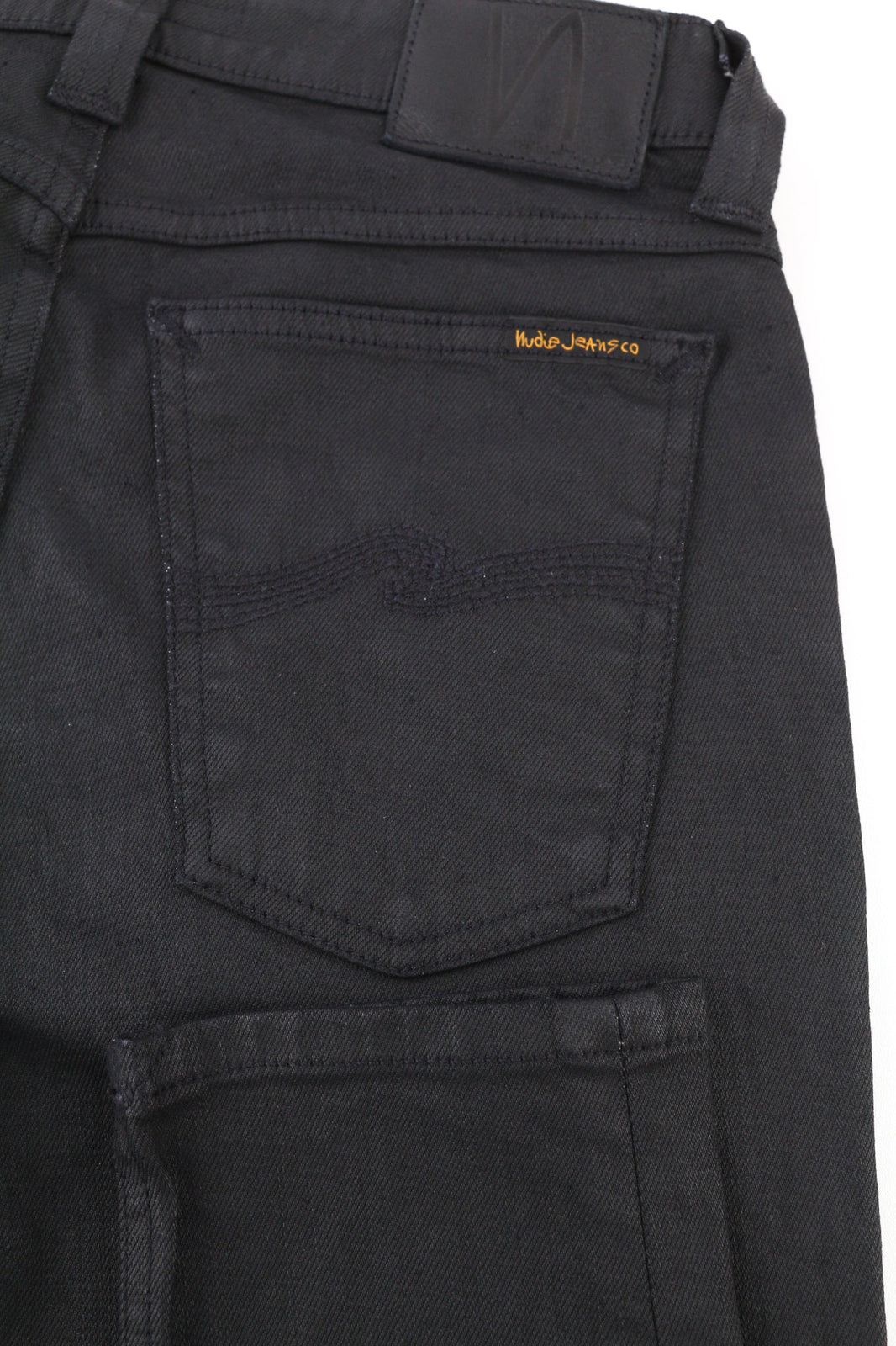 NUDIE JEANS Skinny Lin Men Jeans W29/L34 Black In Black Organic Cotton Coated