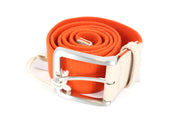 HARMONT & BLAINE Leather Belt 115cm Beige Orange Square-End Design