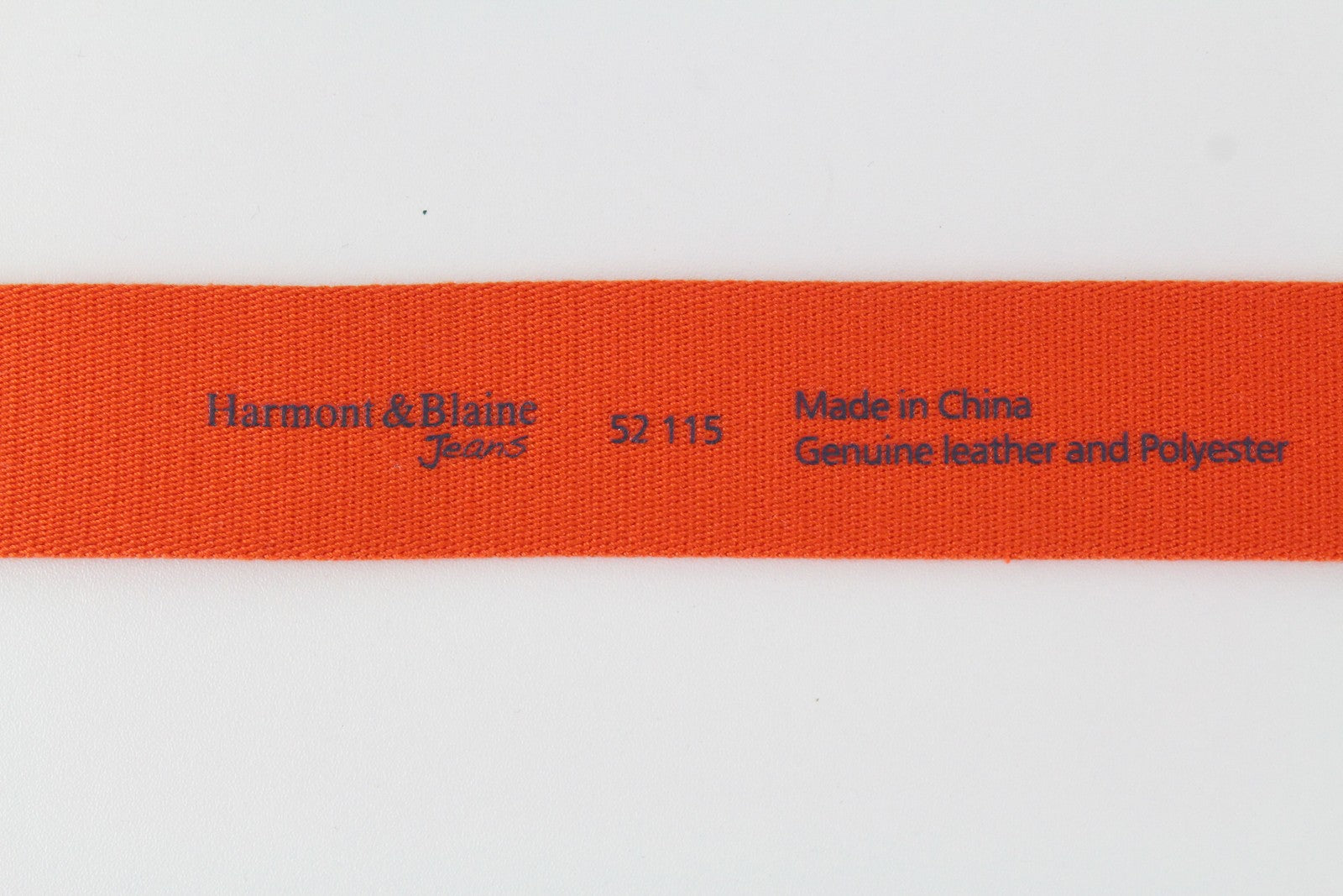 HARMONT & BLAINE Leather Belt 115cm Beige Orange Square-End Design
