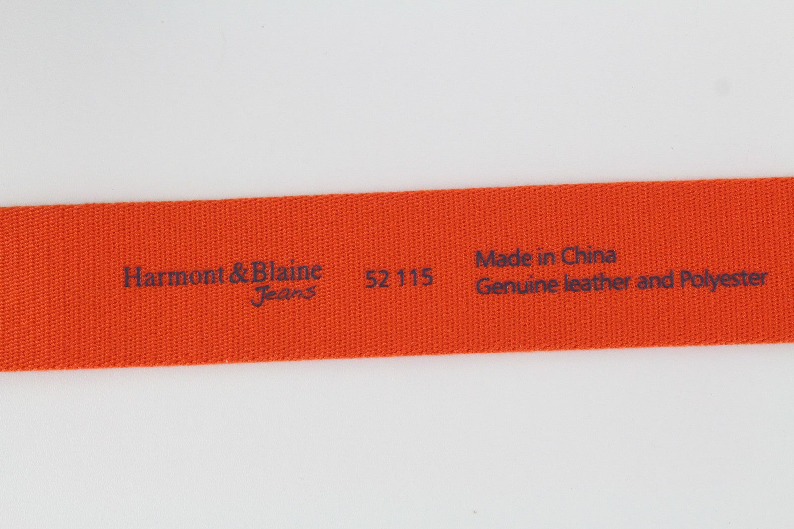 HARMONT & BLAINE 115cm Belt Orange Polyester Metal Buckled Square-End