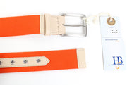 HARMONT & BLAINE Belt 120cm Orange Squared-End Buckled Metal Accent