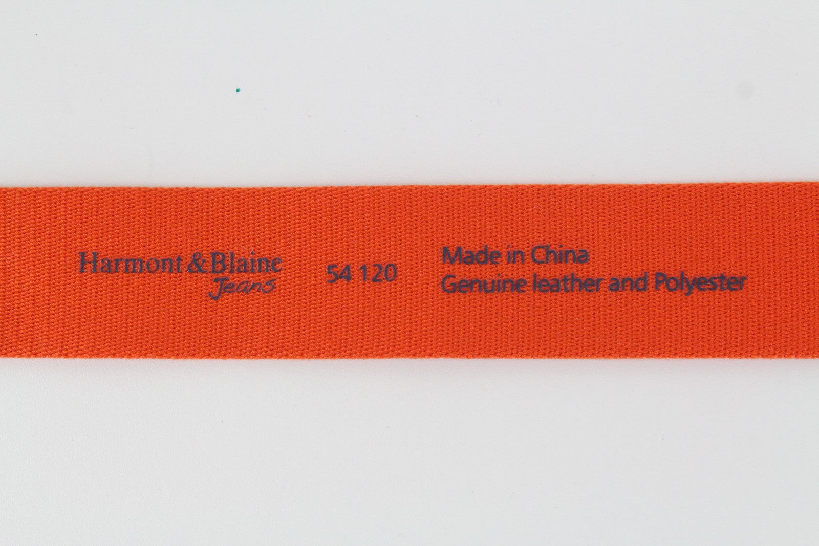 HARMONT & BLAINE Belt 120cm Orange Squared-End Buckled Metal Accent