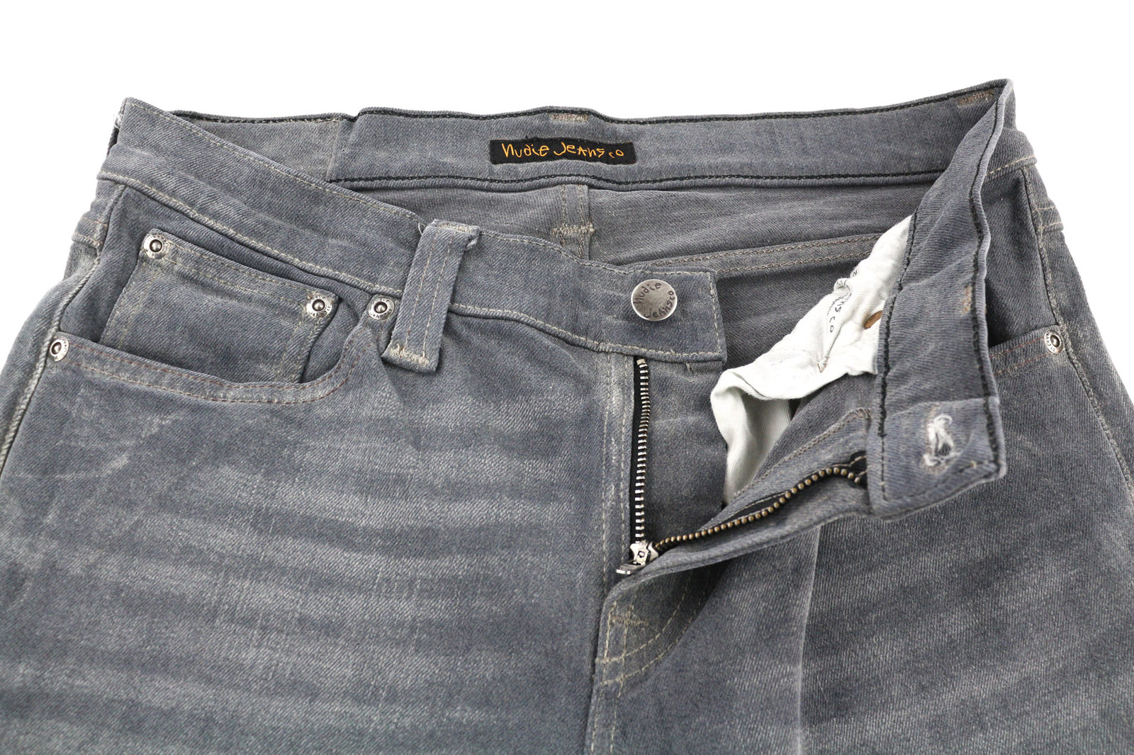 NUDIE JEANS Tight Long John Men Jeans W29/L32 Organic Charcoal Slim Fit Denim