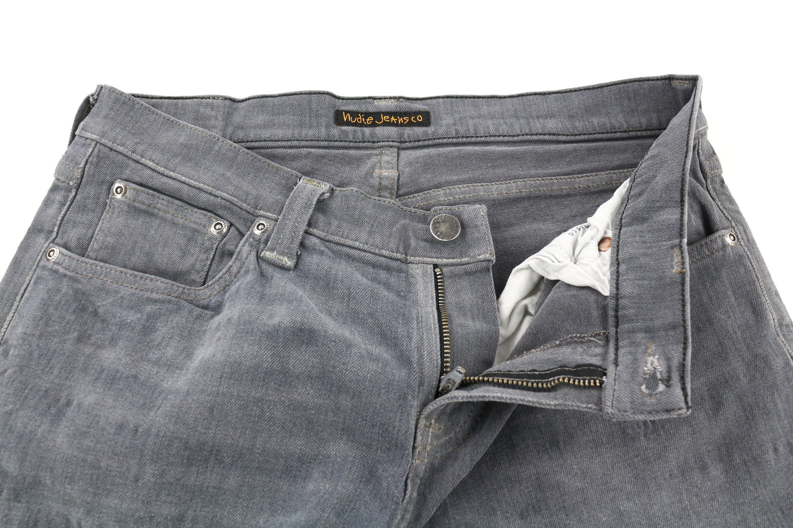 NUDIE JEANS Tight Long John Men Jeans W31/L34 Organic Charcoal Slim Fit Denim