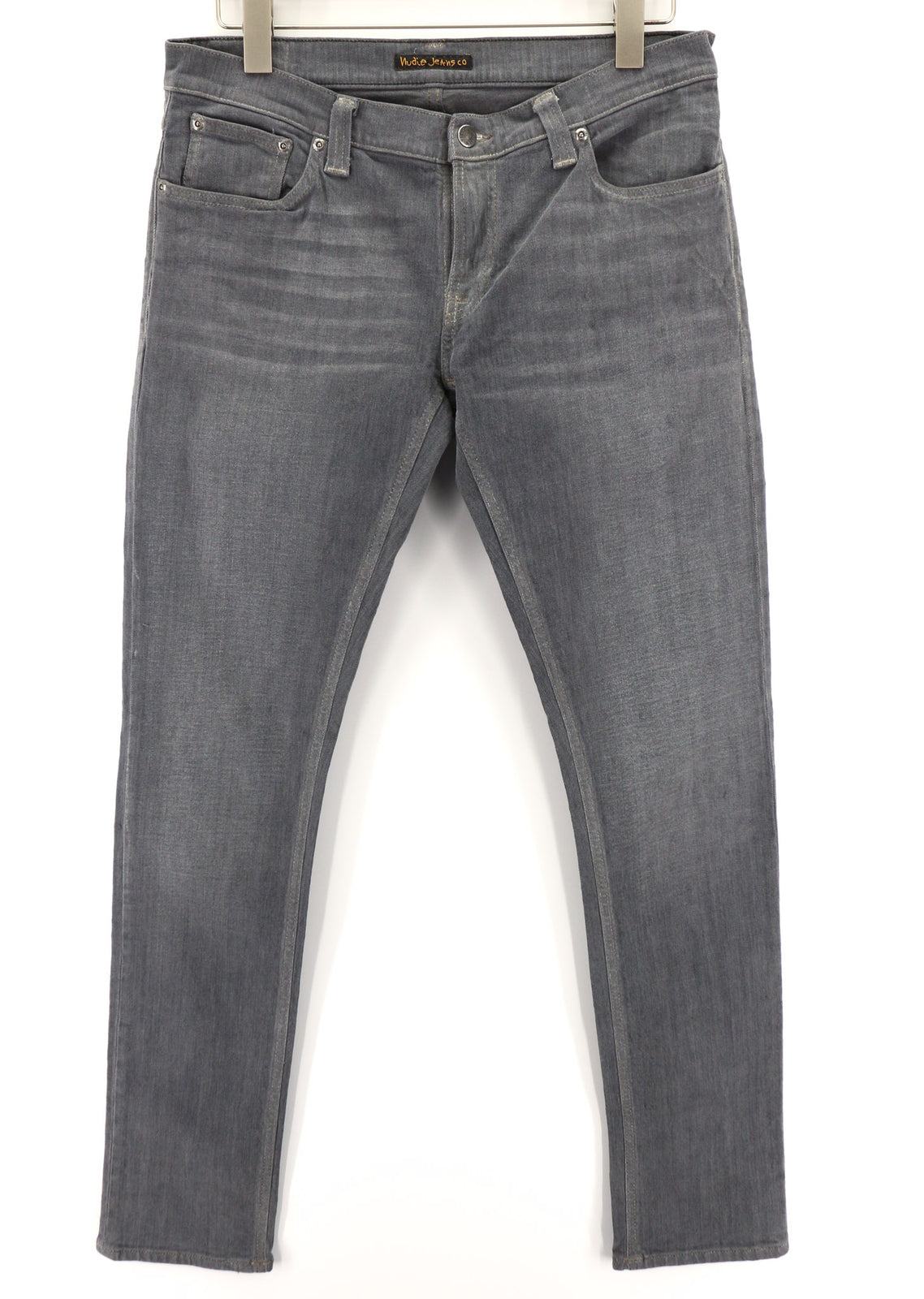 NUDIE JEANS Tight Long John Men Jeans W32/L34 Organic Charcoal Slim Fit Logo