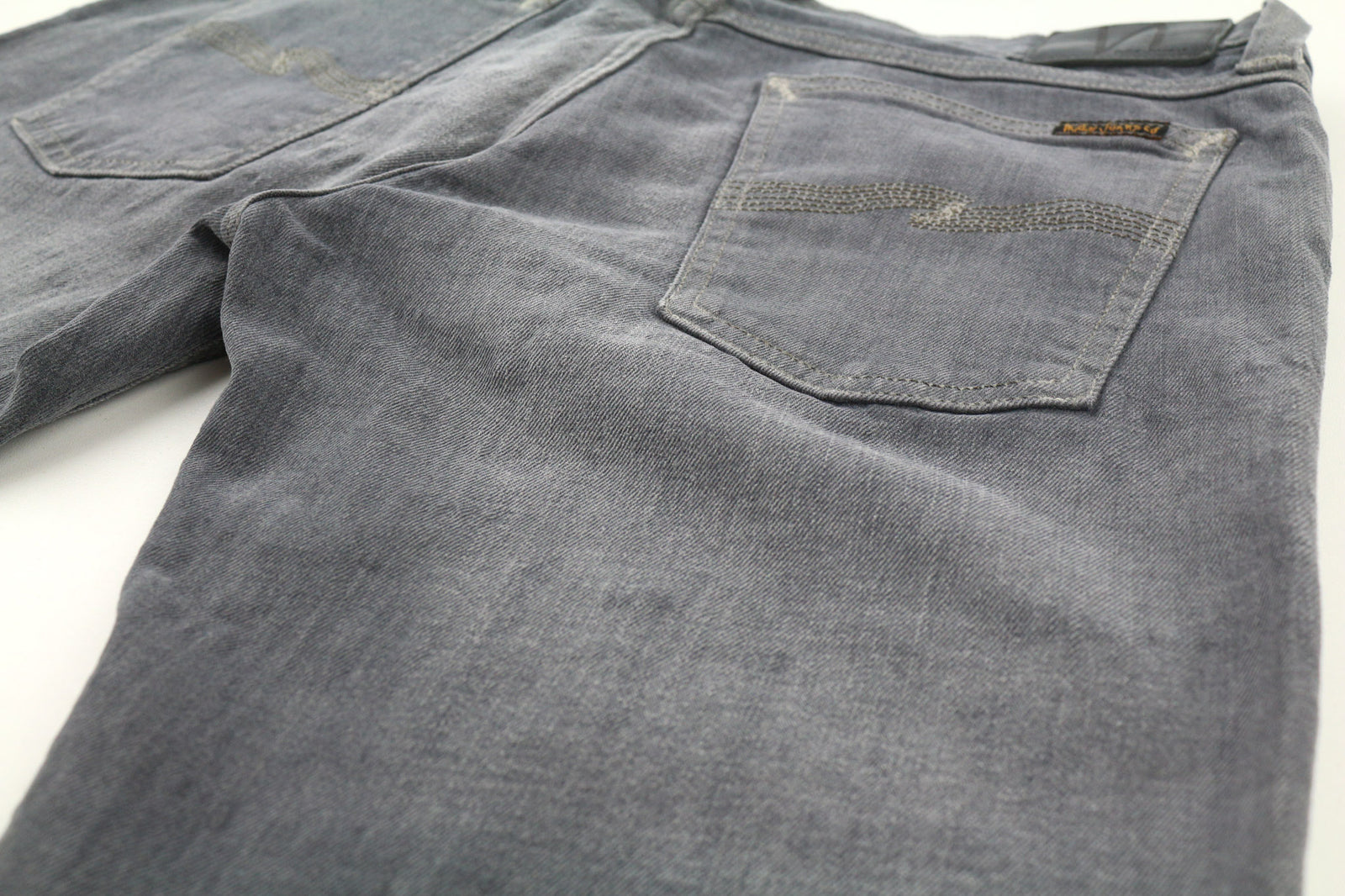 NUDIE JEANS Tight Long John Men Jeans W32/L34 Organic Charcoal Slim Fit Logo