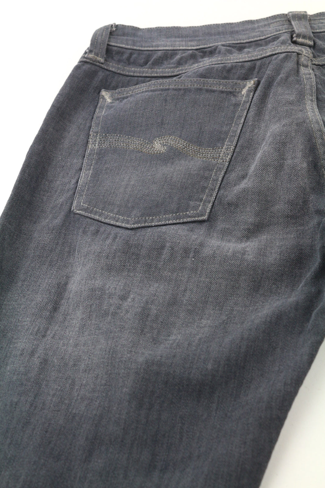 NUDIE JEANS Tight Long John Men Jeans W33/L34 Organic Charcoal Slim Fit Zip Fly