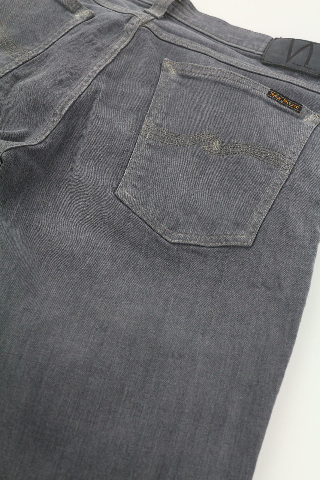 NUDIE JEANS Tight Long John Men Jeans W34/L34 Organic Charcoal Slim Fit Logo