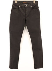 NUDIE JEANS Skinny Lin Men Jeans W29/L32 Black In Black Organic Cotton Coated