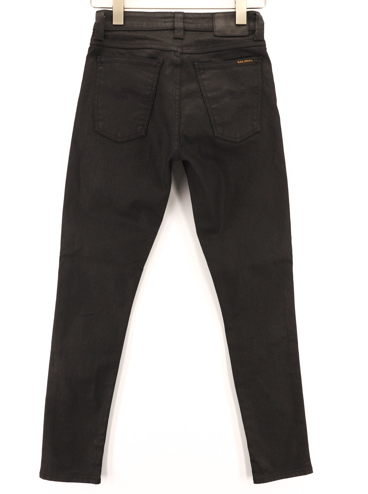 NUDIE JEANS Skinny Lin Men Jeans W29/L32 Black In Black Organic Cotton Coated