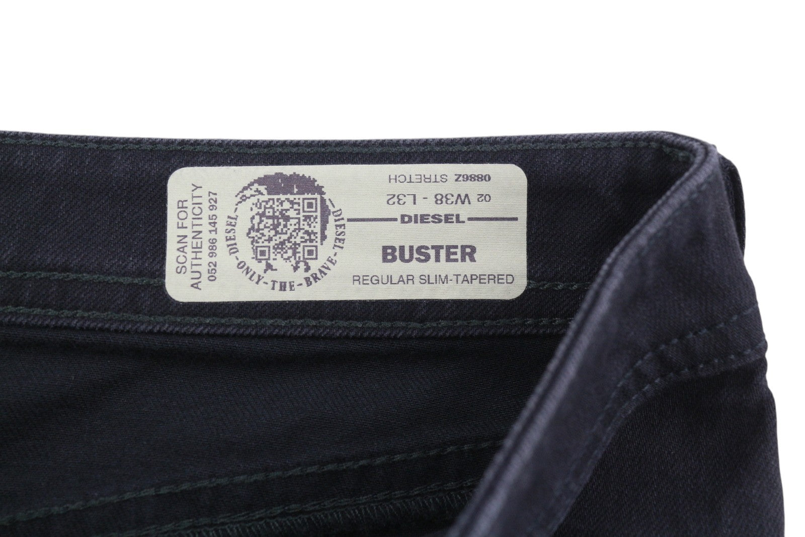 DIESEL Buster 0886Z Men Jeans W38/L32 Regular Slim Tapered Fit Buttoned Dark