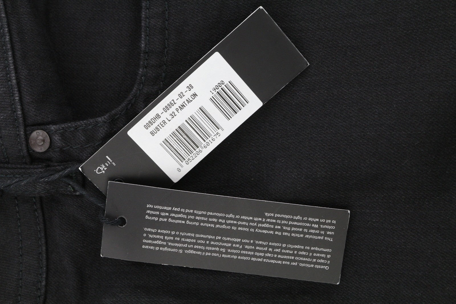 DIESEL Buster 0886Z Men Jeans W38/L32 Regular Slim Tapered Fit Buttoned Dark