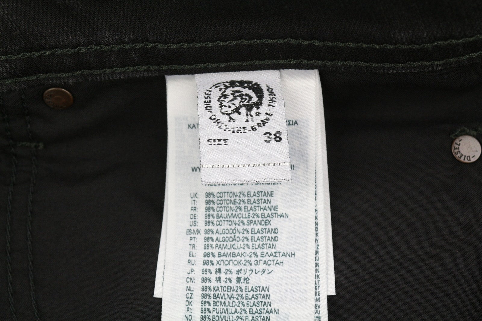 DIESEL Buster 0886Z Men Jeans W38/L32 Regular Slim Tapered Fit Buttoned Dark