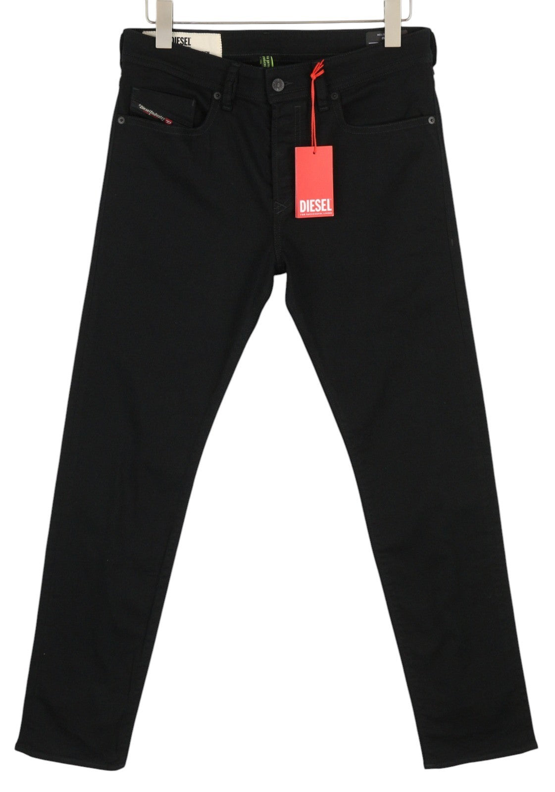 DIESEL Buster 0688H Men Jeans W31/L32 Tapered Fit Buttoned Pockets Denim Black