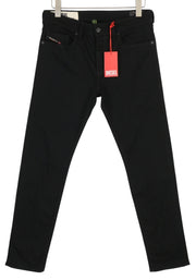 DIESEL Buster 0688H Men Jeans W31/L32 Tapered Fit Buttoned Pockets Denim Black