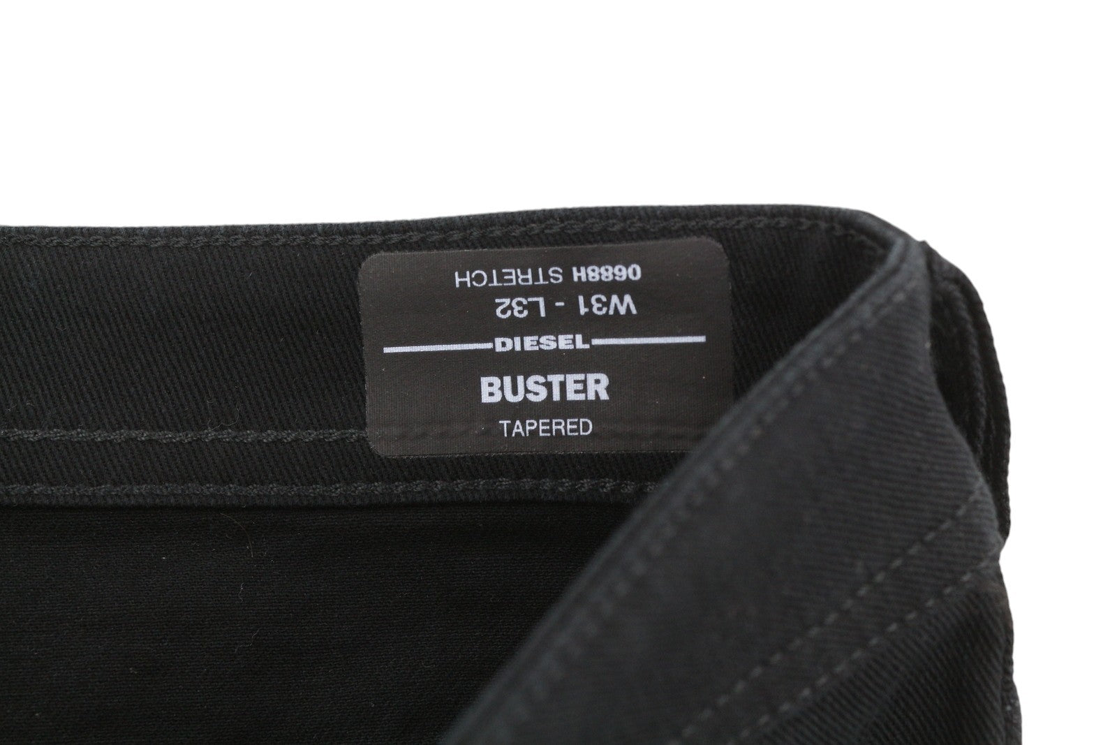 DIESEL Buster 0688H Men Jeans W31/L32 Tapered Fit Buttoned Pockets Denim Black