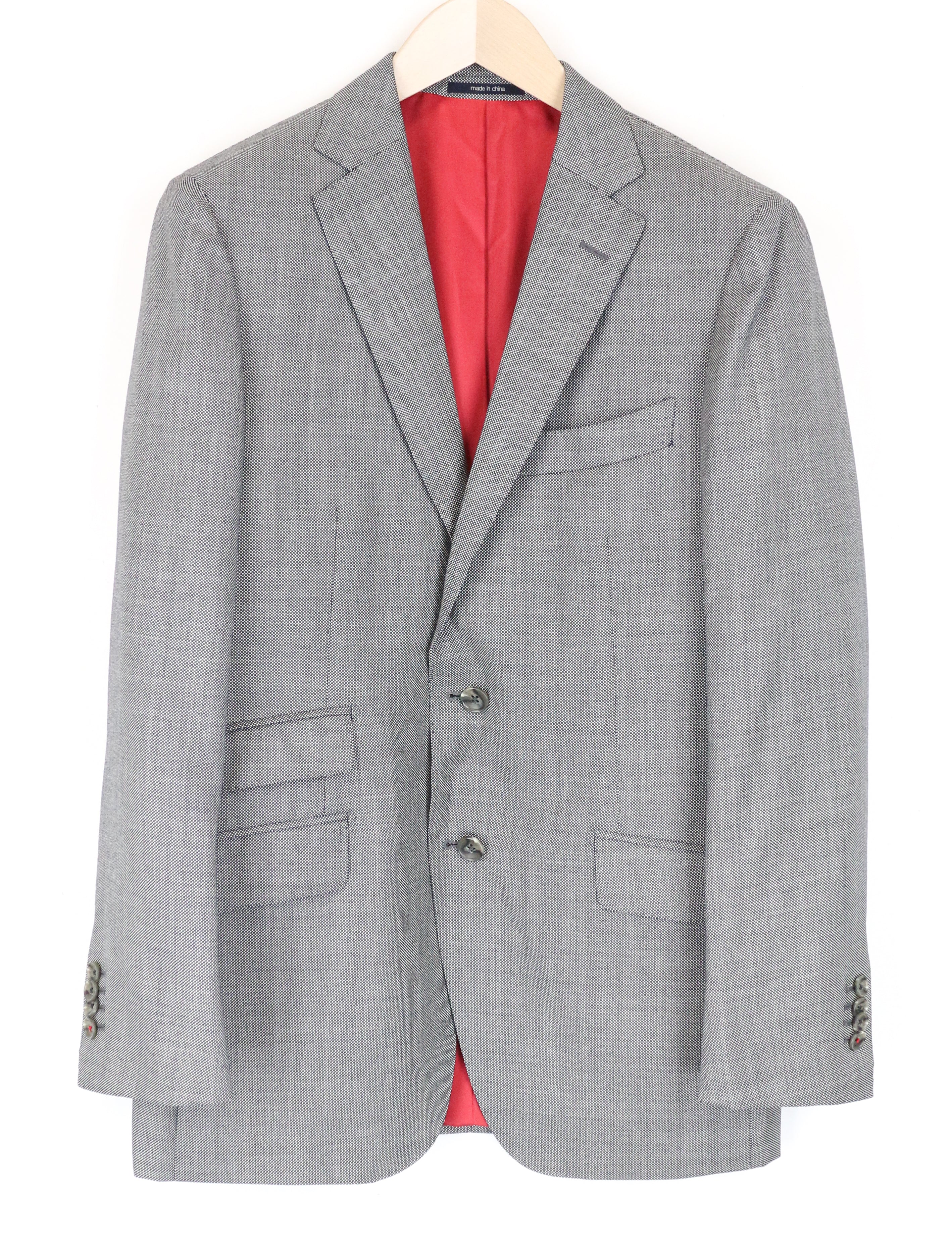 SUITSUPPLY Sienna Blazer UK38R Men's Super 130's Wool Grey Single-Breasted