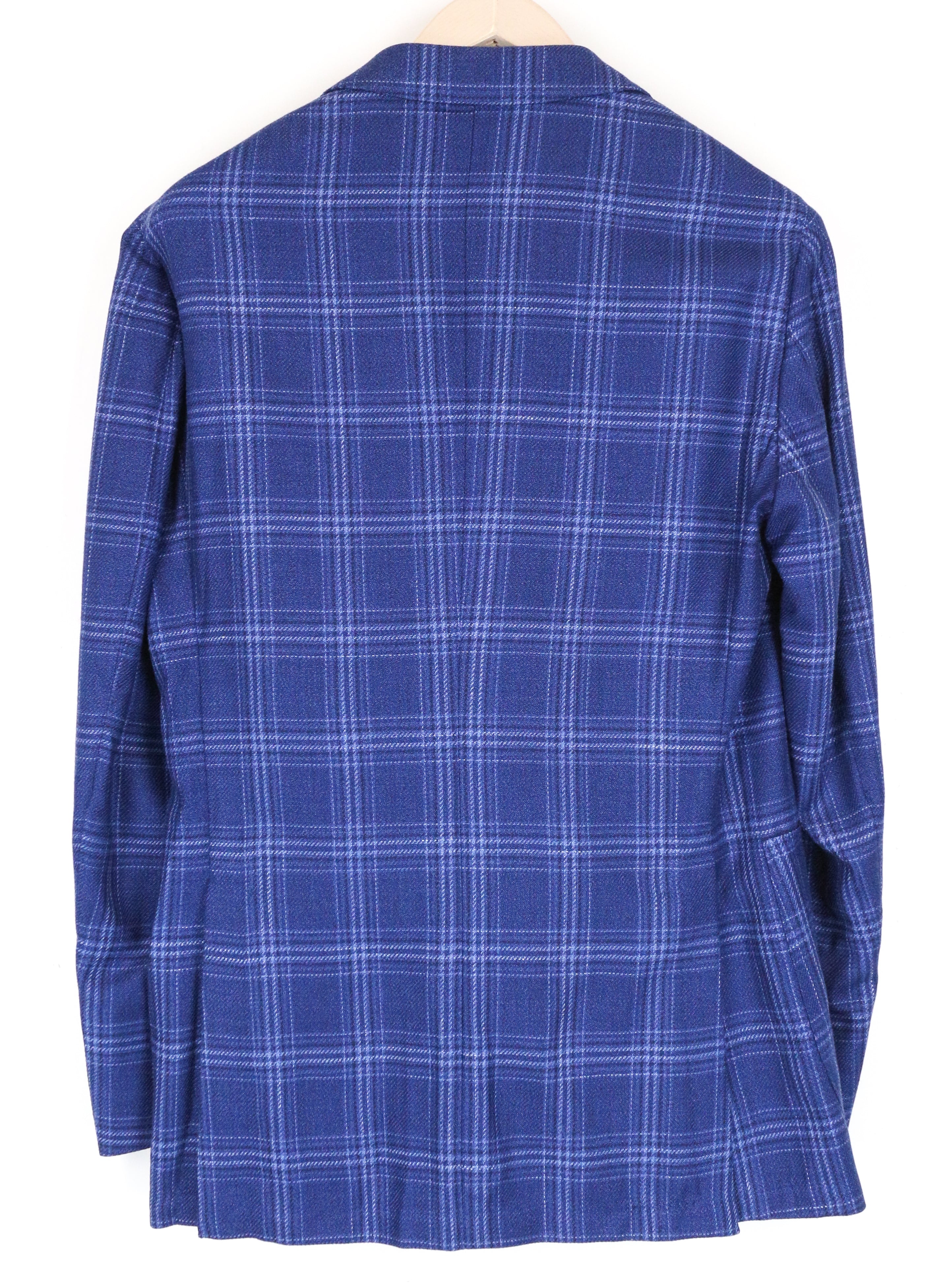 SUITSUPPLY Havana Men's Blazer UK36R Checked Blue Wool Silk Linen Slim Fit