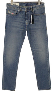 DIESEL Buster 009EI Men Jeans W31/L32 Tapered Fit Buttoned Washed Blue Denim