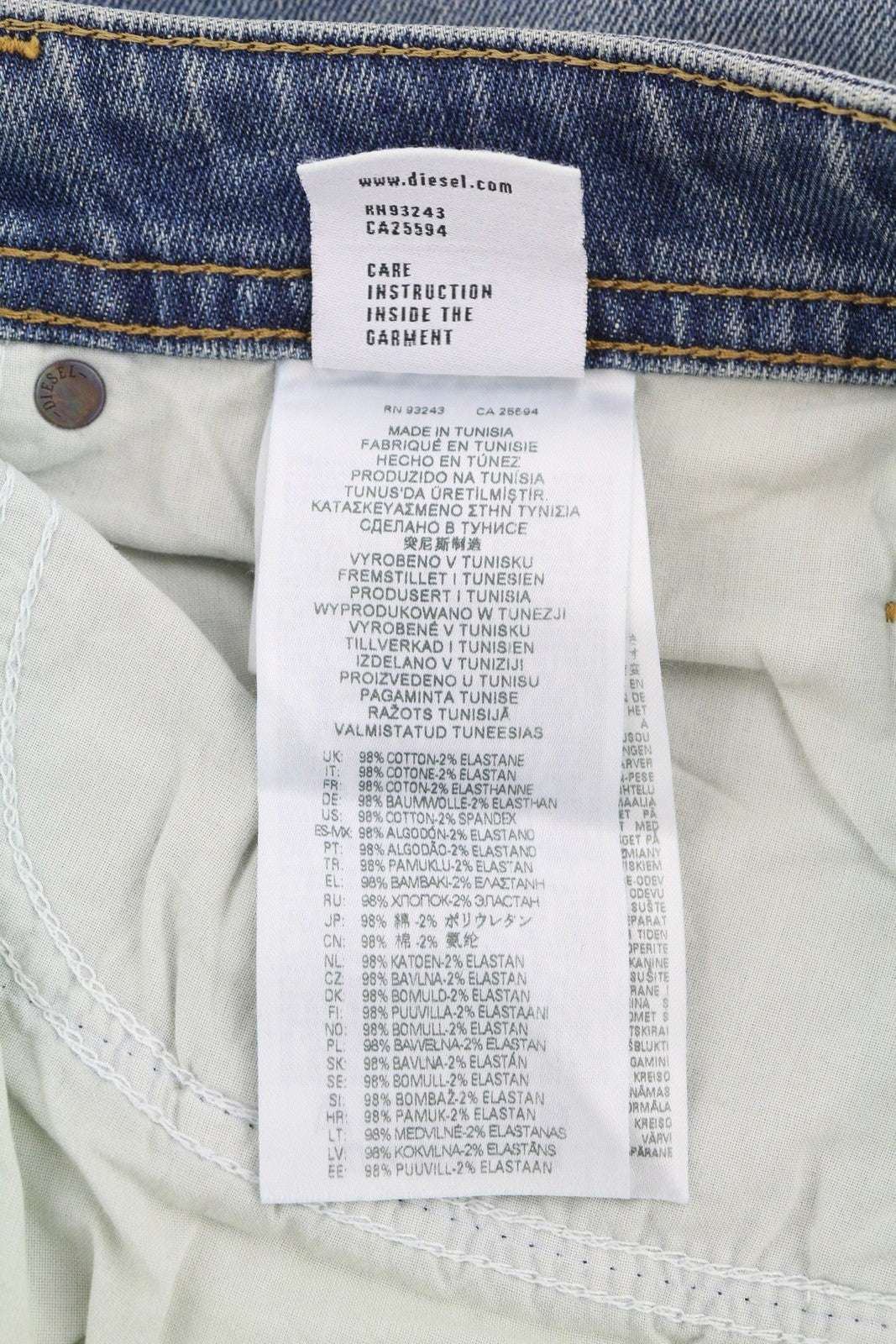 DIESEL Buster 009EI Men Jeans W31/L32 Tapered Fit Buttoned Washed Blue Denim