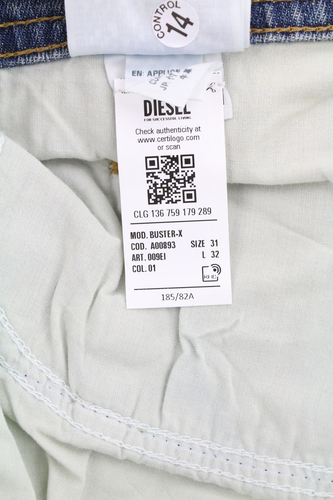 DIESEL Buster 009EI Men Jeans W31/L32 Tapered Fit Buttoned Washed Blue Denim