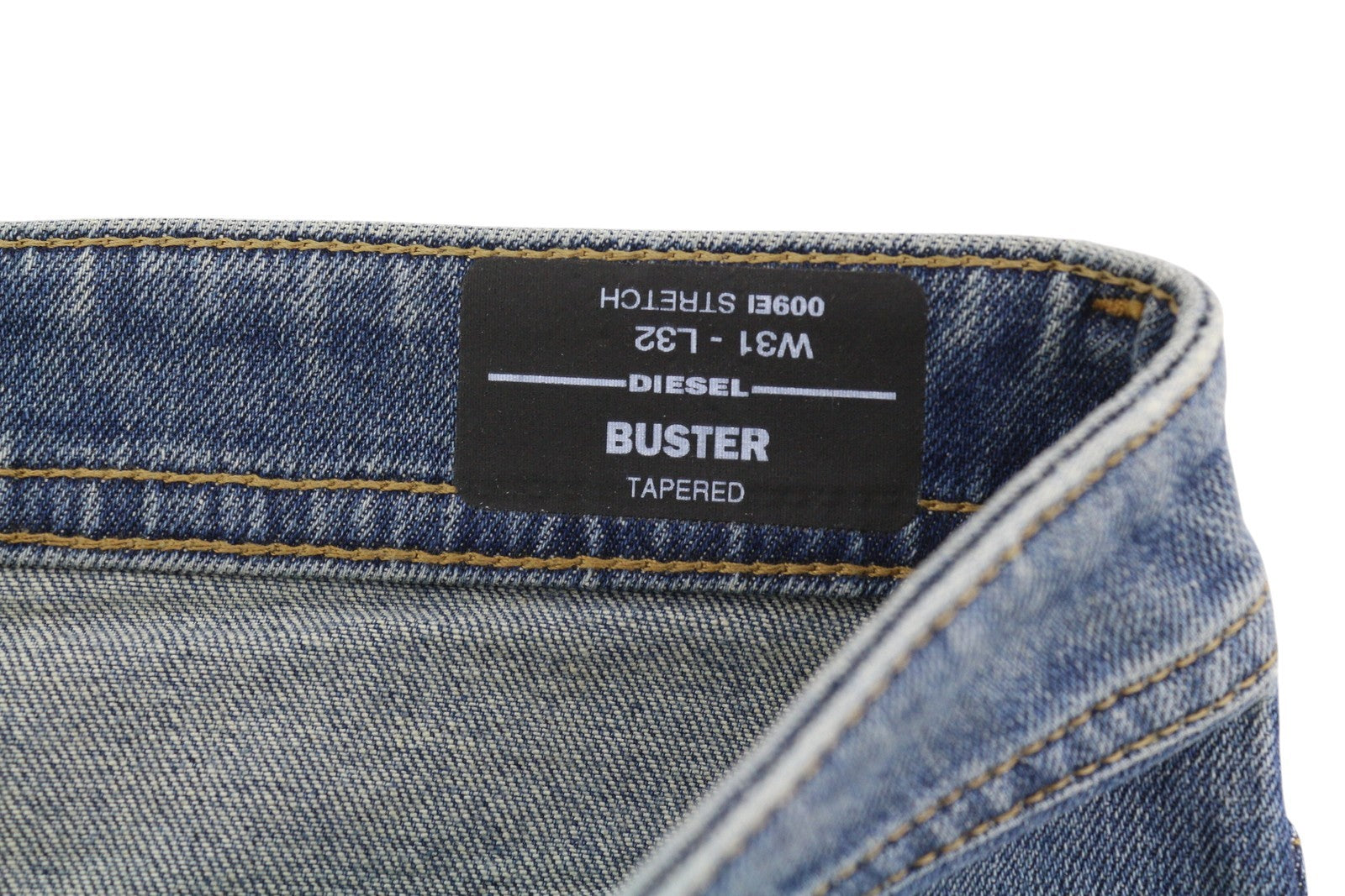 DIESEL Buster 009EI Men Jeans W31/L32 Tapered Fit Buttoned Washed Blue Denim