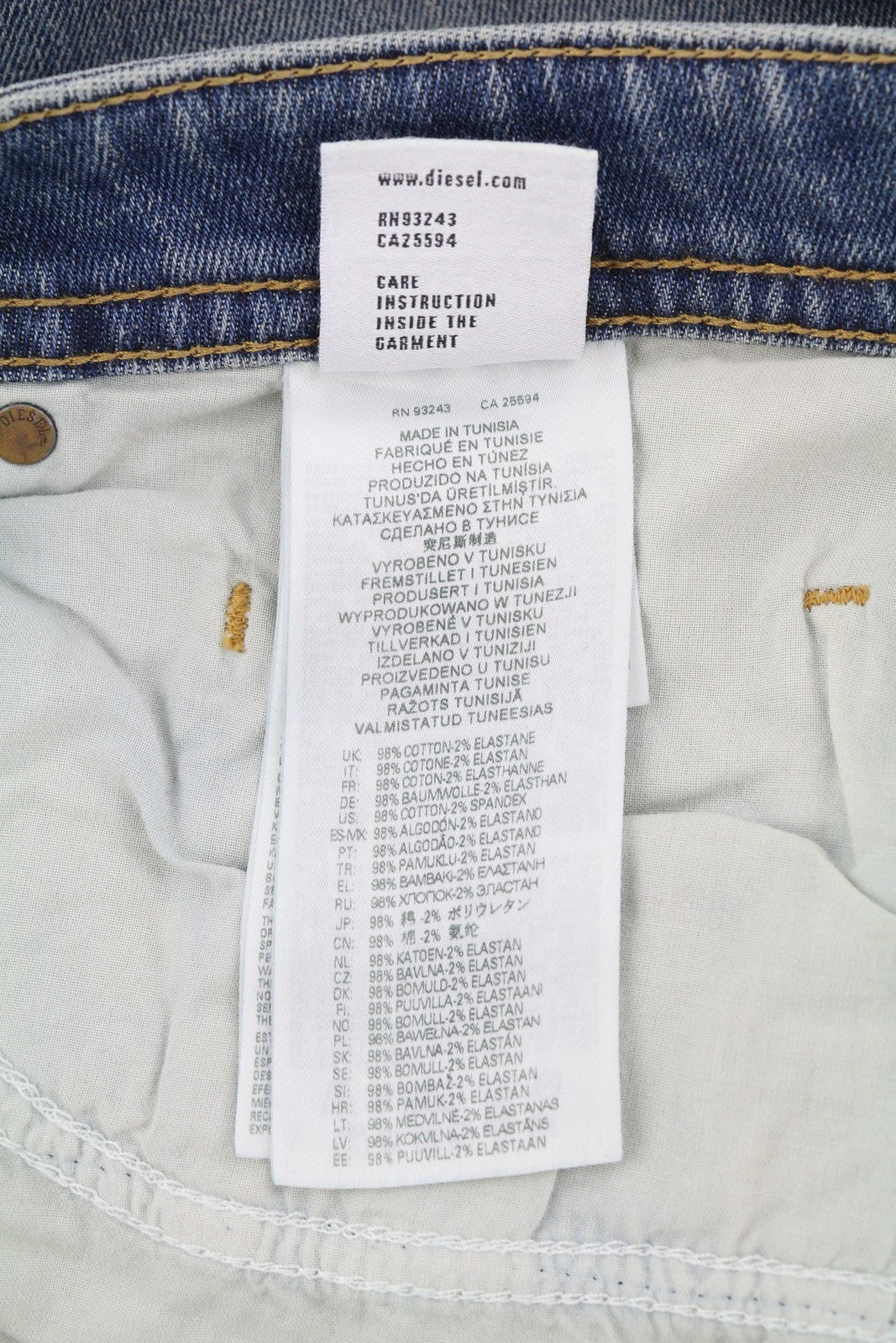 DIESEL Buster 009EI Men Jeans W32/L32 Tapered Fit Buttoned Washed Blue Denim