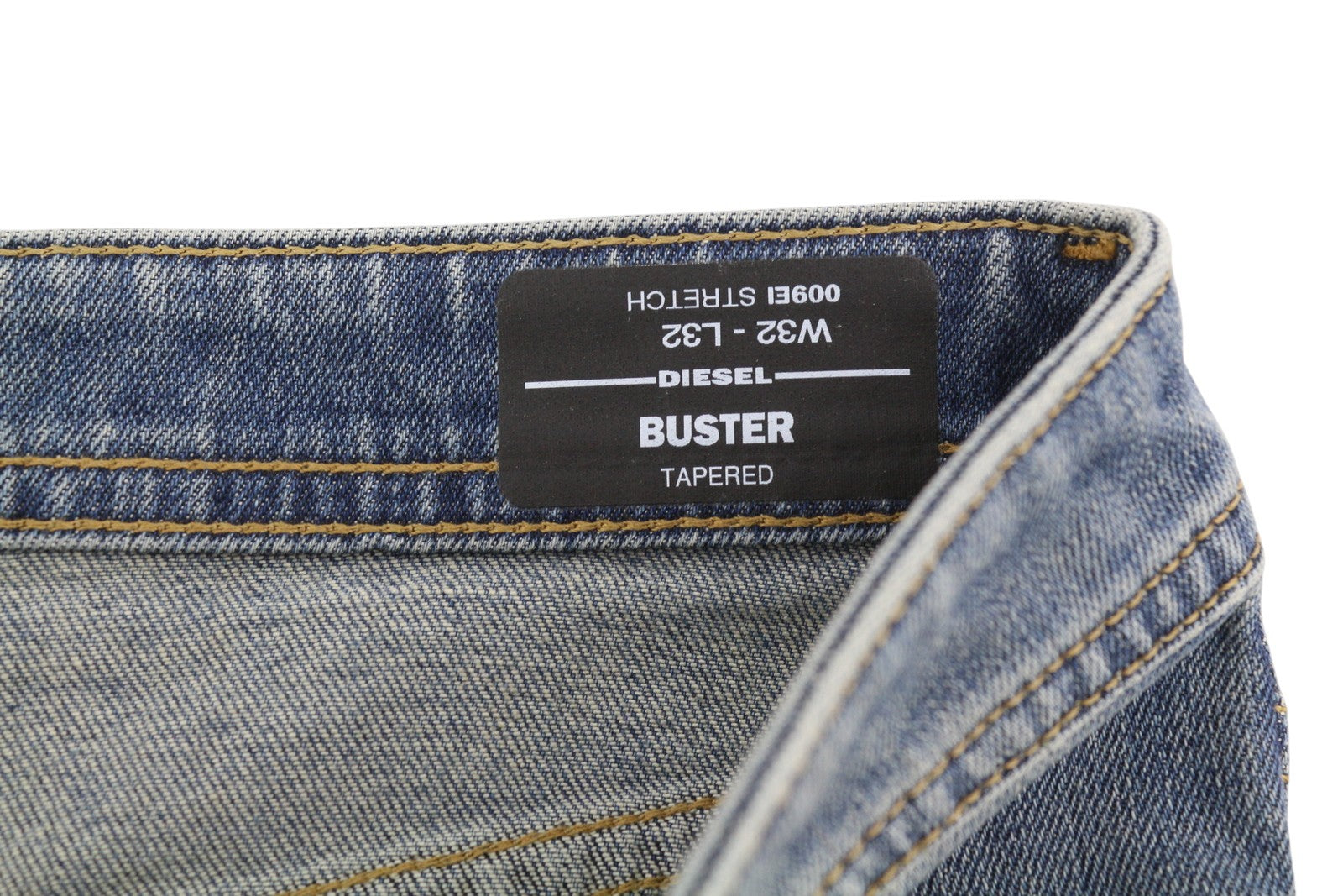 DIESEL Buster 009EI Men Jeans W32/L32 Tapered Fit Buttoned Washed Blue Denim