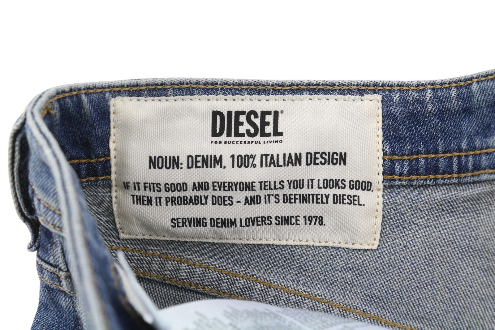 DIESEL Buster 009EI Men Jeans W32/L32 Tapered Fit Buttoned Washed Blue Denim