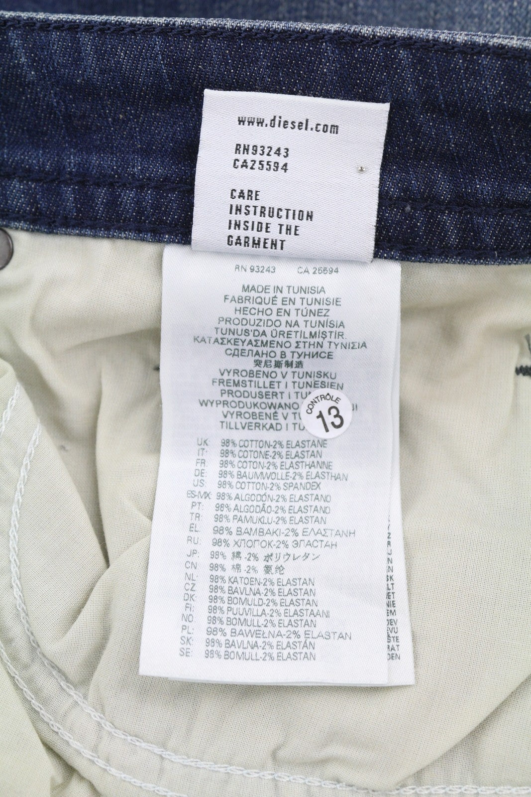 DIESEL Buster 084TU Men Jeans W30/L32 Tapered Fit Stretch Buttoned Washed Blue