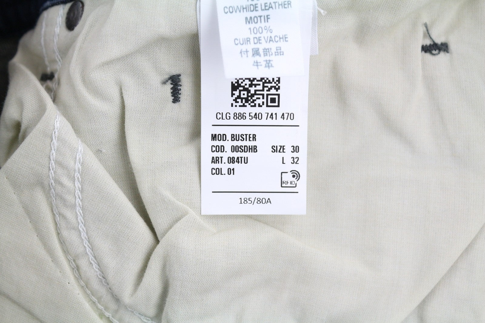 DIESEL Buster 084TU Men Jeans W30/L32 Tapered Fit Stretch Buttoned Washed Blue