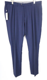 SUITSUPPLY Brescia UK46L Wool Trousers Men's Blue Lined Pleated Formal Pants