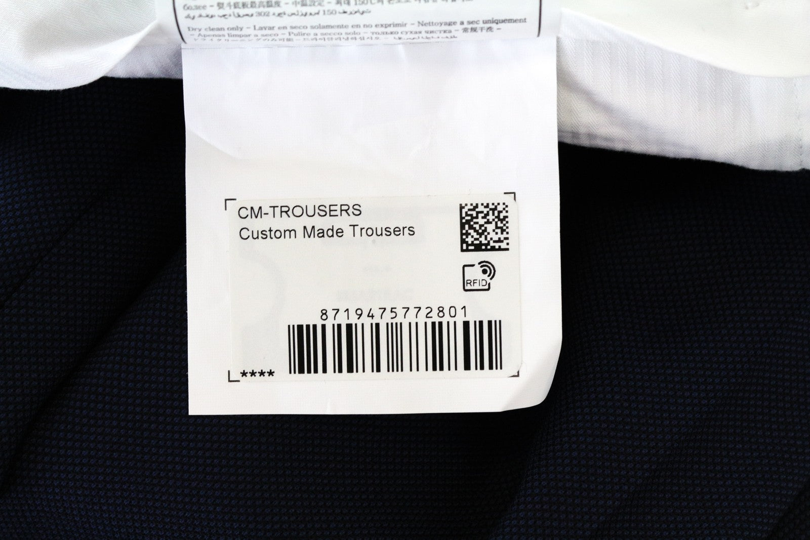 SUITSUPPLY Brescia UK46L Wool Trousers Men's Blue Lined Pleated Formal Pants