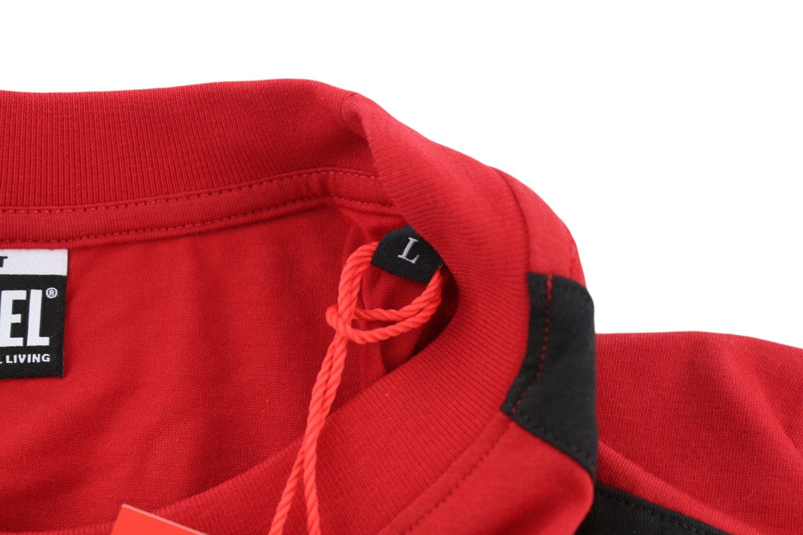 DIESEL Amtee-Freasty-HT04 Men T-Shirt L Sport Short Sleeved Crew Neck Logo Red