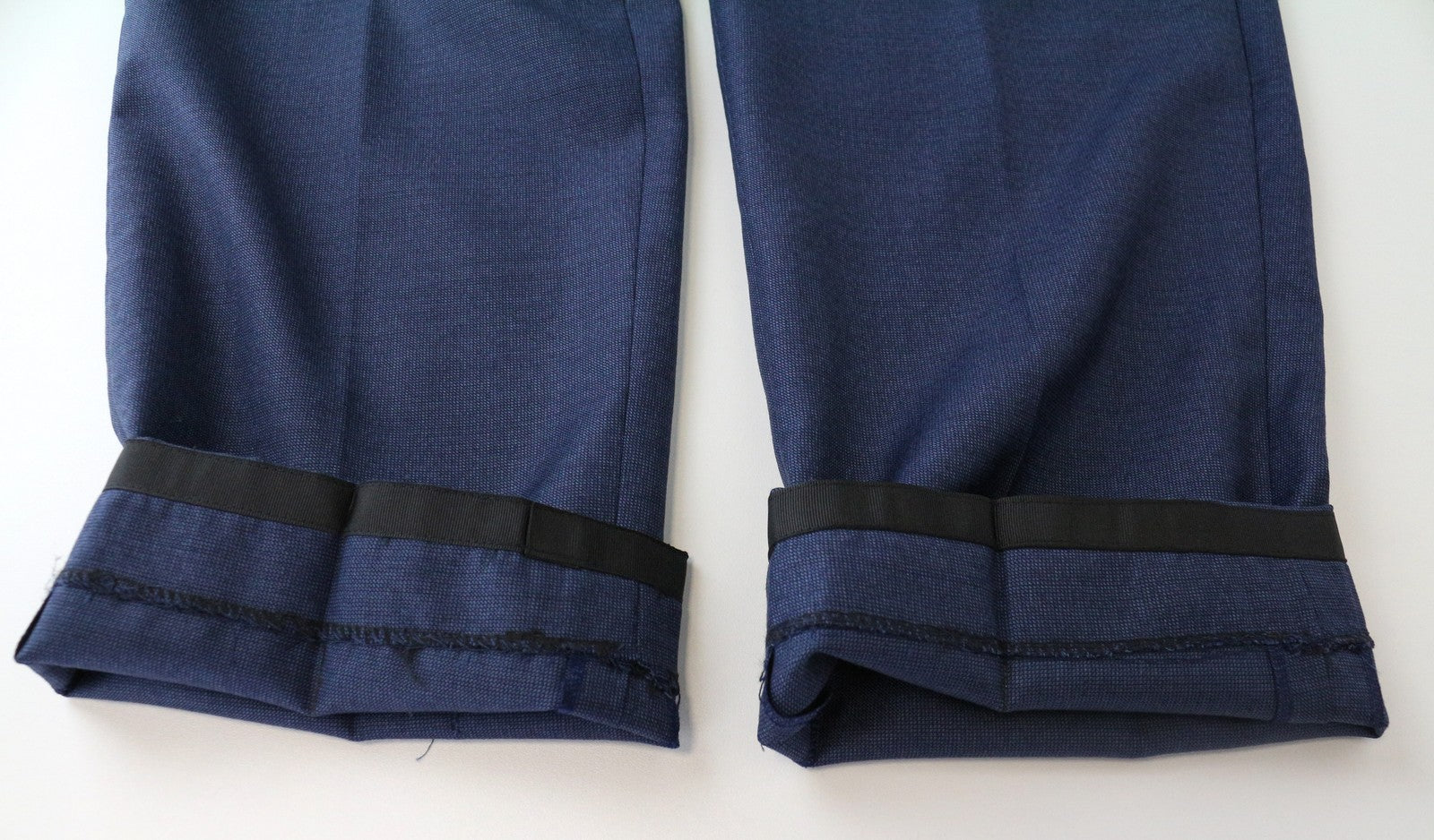 SUITSUPPLY Sienna UK42S Blue Wool Pleated Trousers Men's Slit Pocket Pants