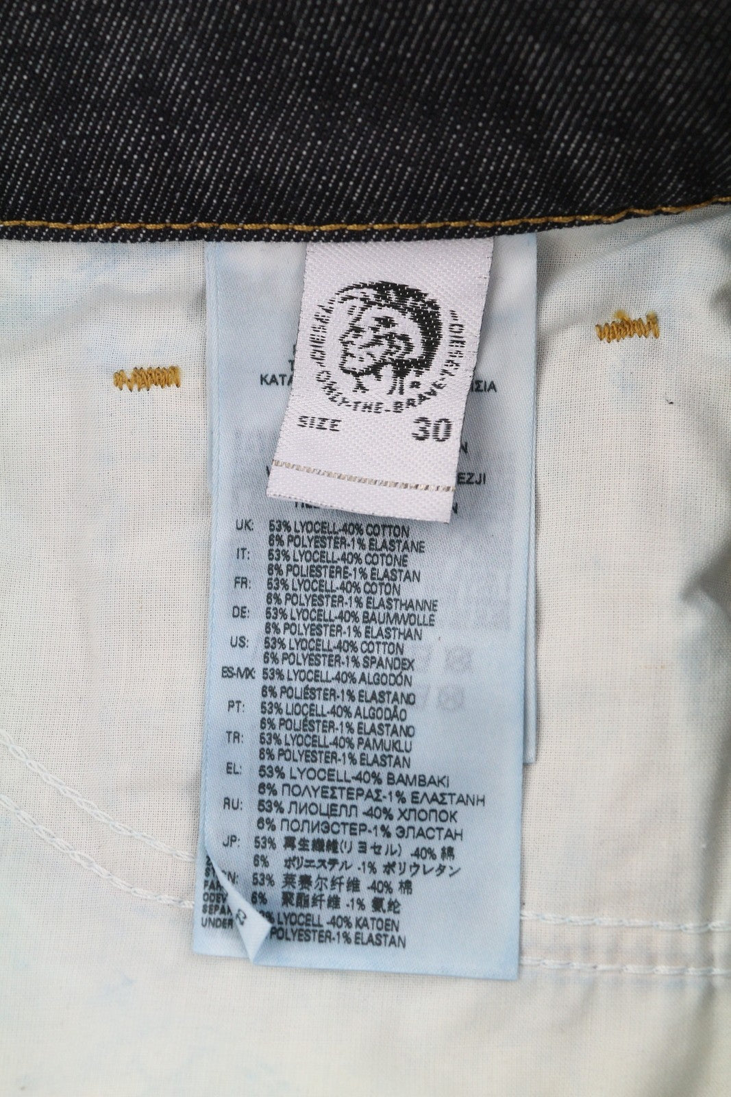 DIESEL D-Strukt 009HF Men Jeans W30/L30 Slim Stretch Zipper Dark Blue RRP€160