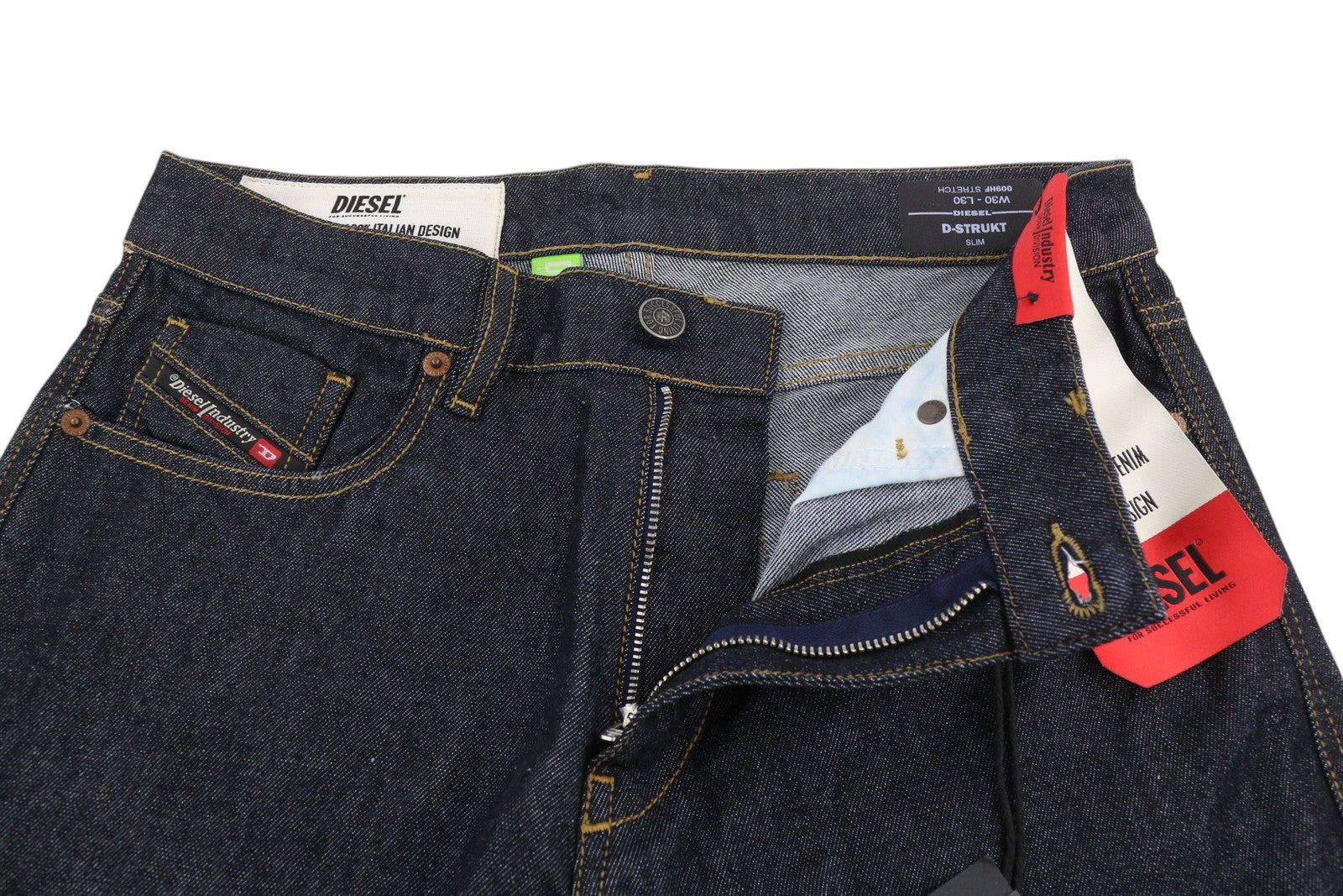 DIESEL D-Strukt 009HF Men Jeans W30/L30 Slim Stretch Zipper Dark Blue RRP€160