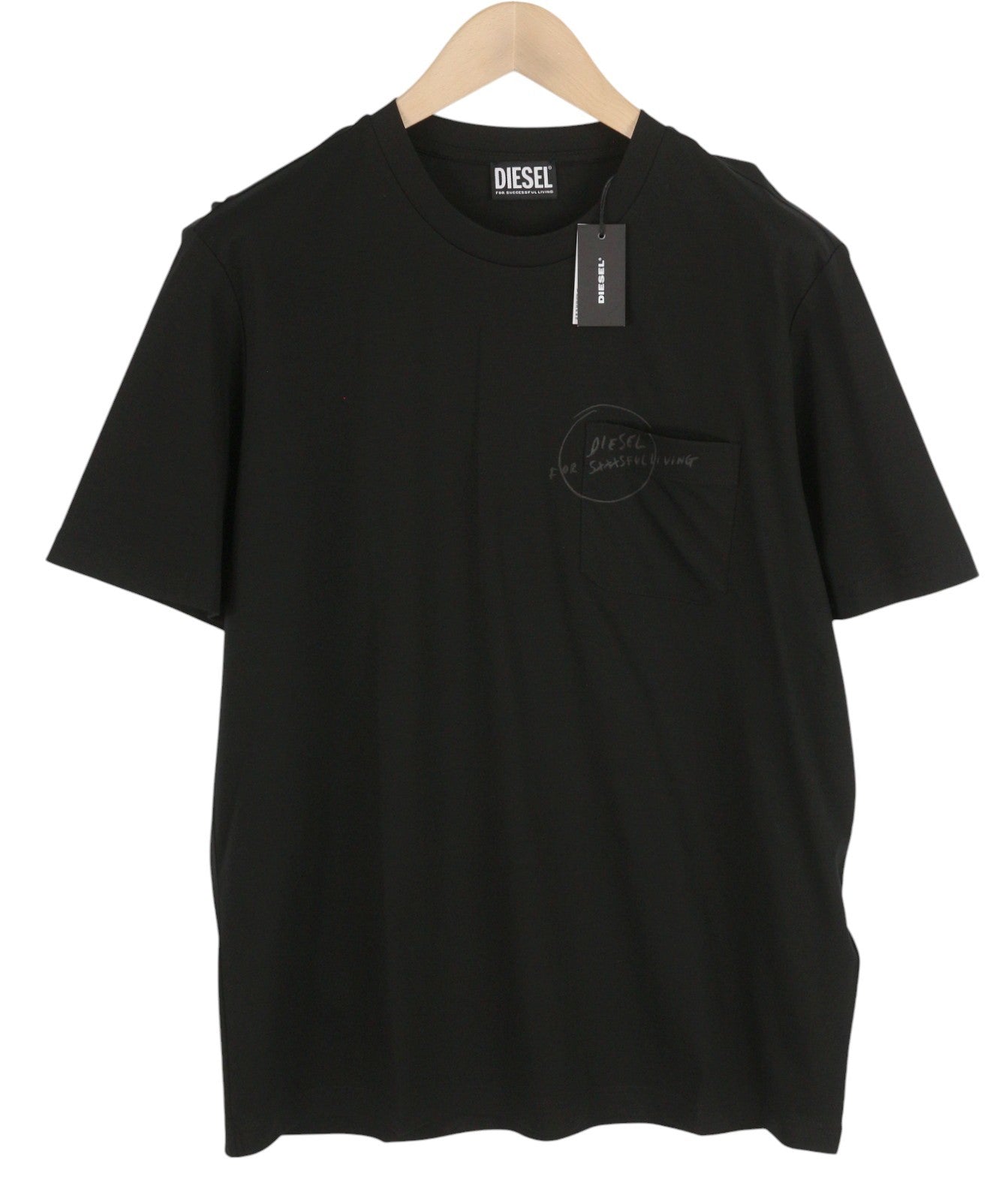 DIESEL T-Just-Worky Men's T-Shirt M Black Crew Neck Short Sleeve Cotton Tricot