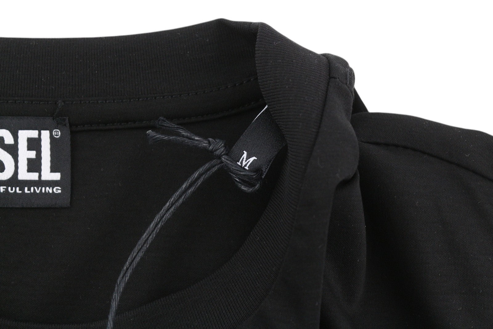 DIESEL T-Just-Worky Men's T-Shirt M Black Crew Neck Short Sleeve Cotton Tricot