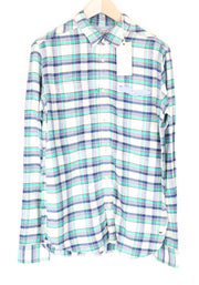 SCOTCH & SODA Couture Shirt Men's ~M Blue Green Checked Long Sleeve Buttoned