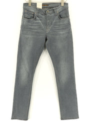NUDIE JEANS Thin Finn Men Jeans W30/L32 Slim Fit Grey Cotton Stretch Mid-Rise