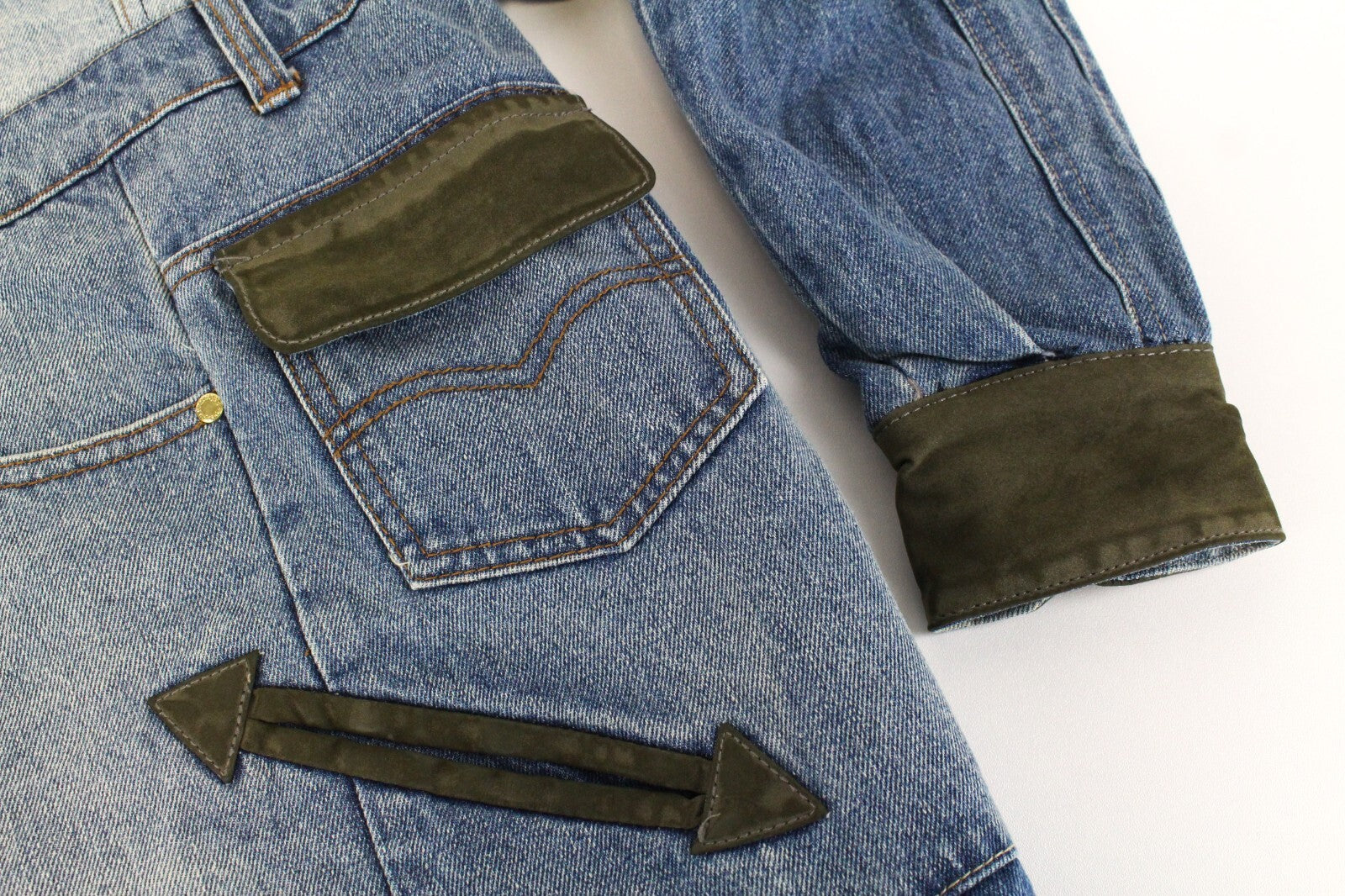 Women's DESIGUAL Denim Jacket 38 Sequins Blue Cotton Long Sleeve Distressed