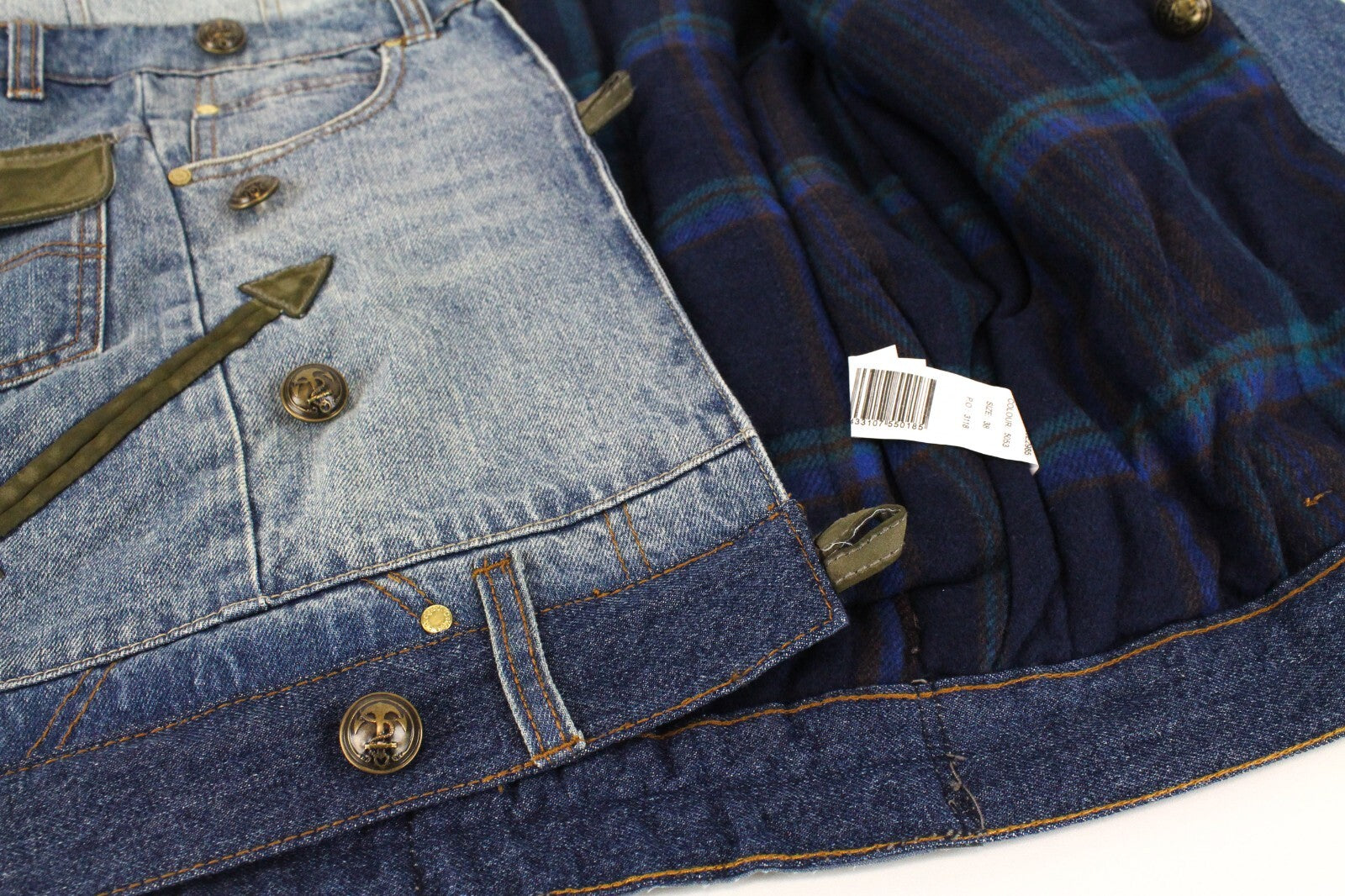 Women's DESIGUAL Denim Jacket 38 Sequins Blue Cotton Long Sleeve Distressed