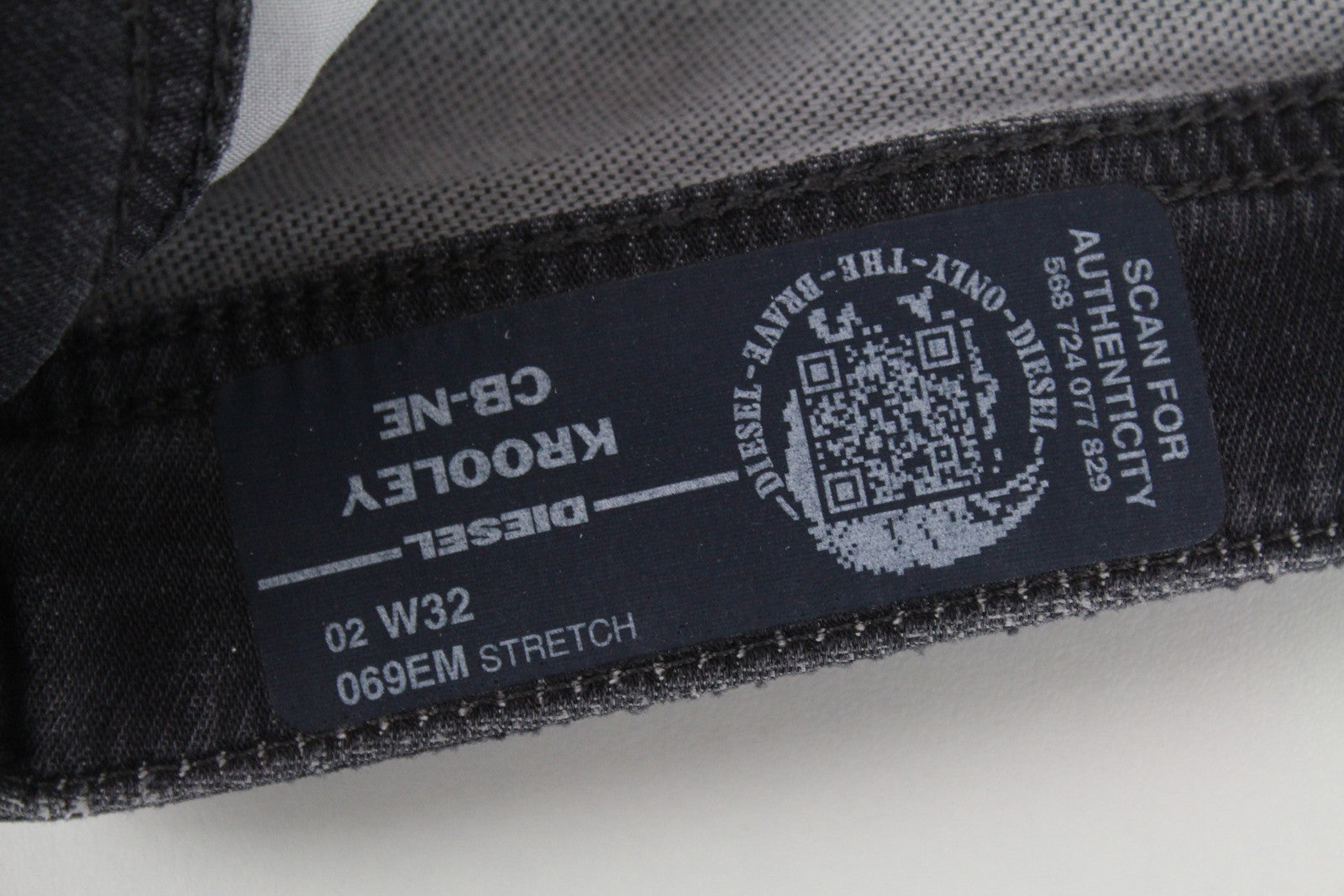 Men's DIESEL Jeans Krooley CB-NE 069EM W32 Grey Distressed Jogg Slim Stretch